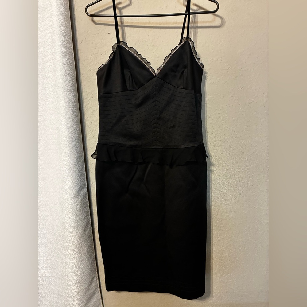 Laundry By Shelli Segal Black Dress with Rhinestone Detail